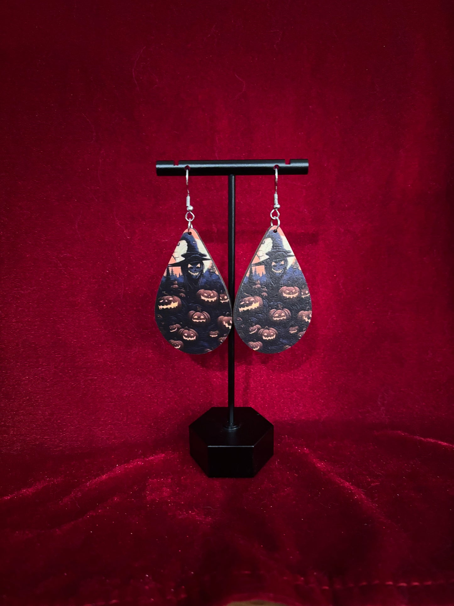 Spooky Pumpkin Skull Earrings