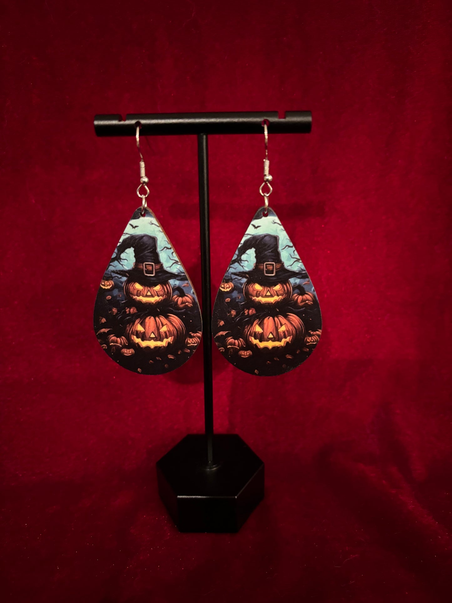 Spooky Pumpkin Skull Earrings