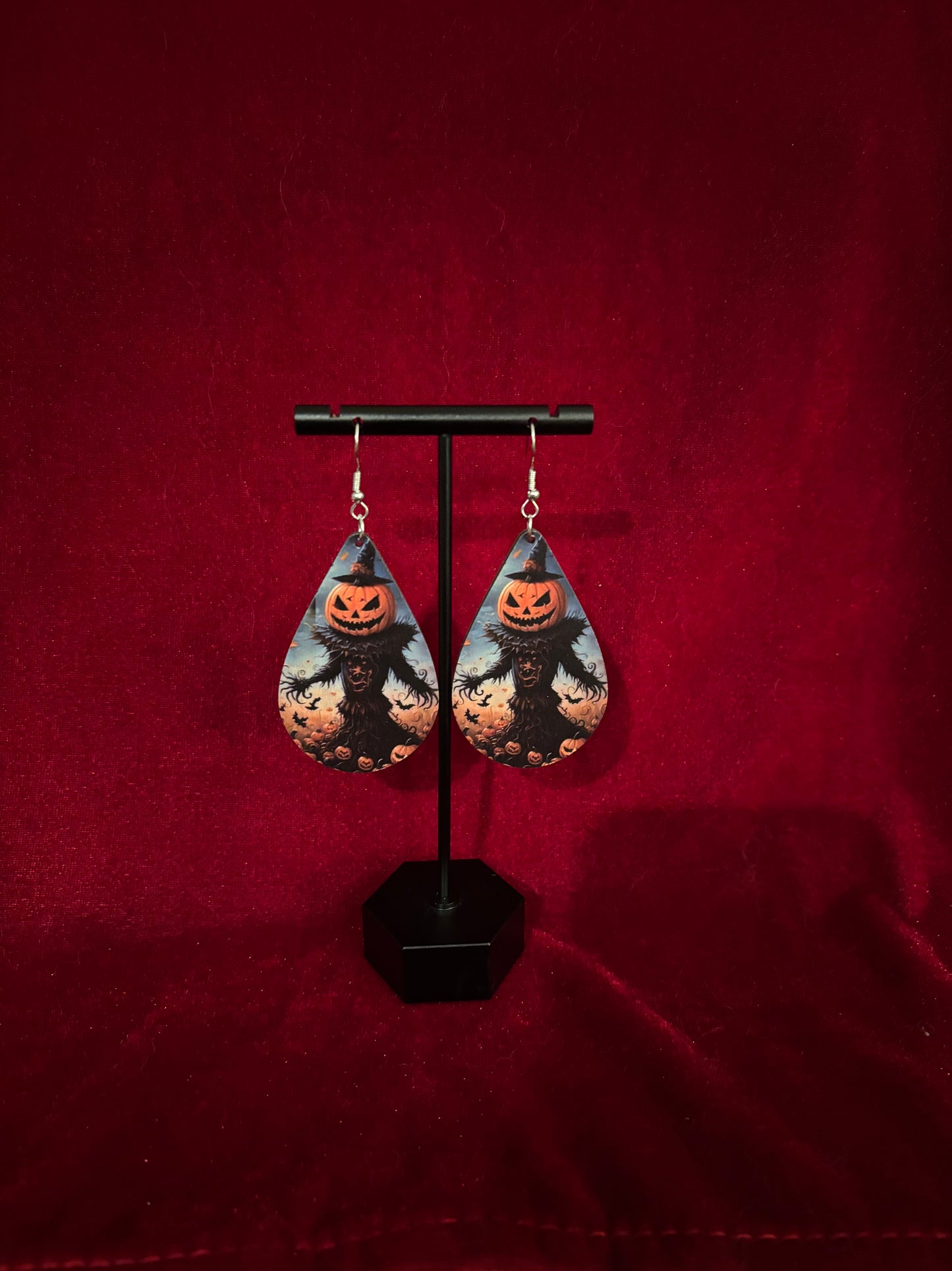 Spooky Pumpkin Skull Earrings